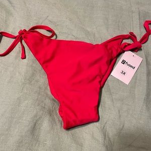 Fused Hawaii red lava aloha bikini bottom 3x